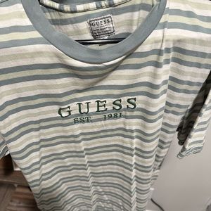 GUESS green striped t-shirt